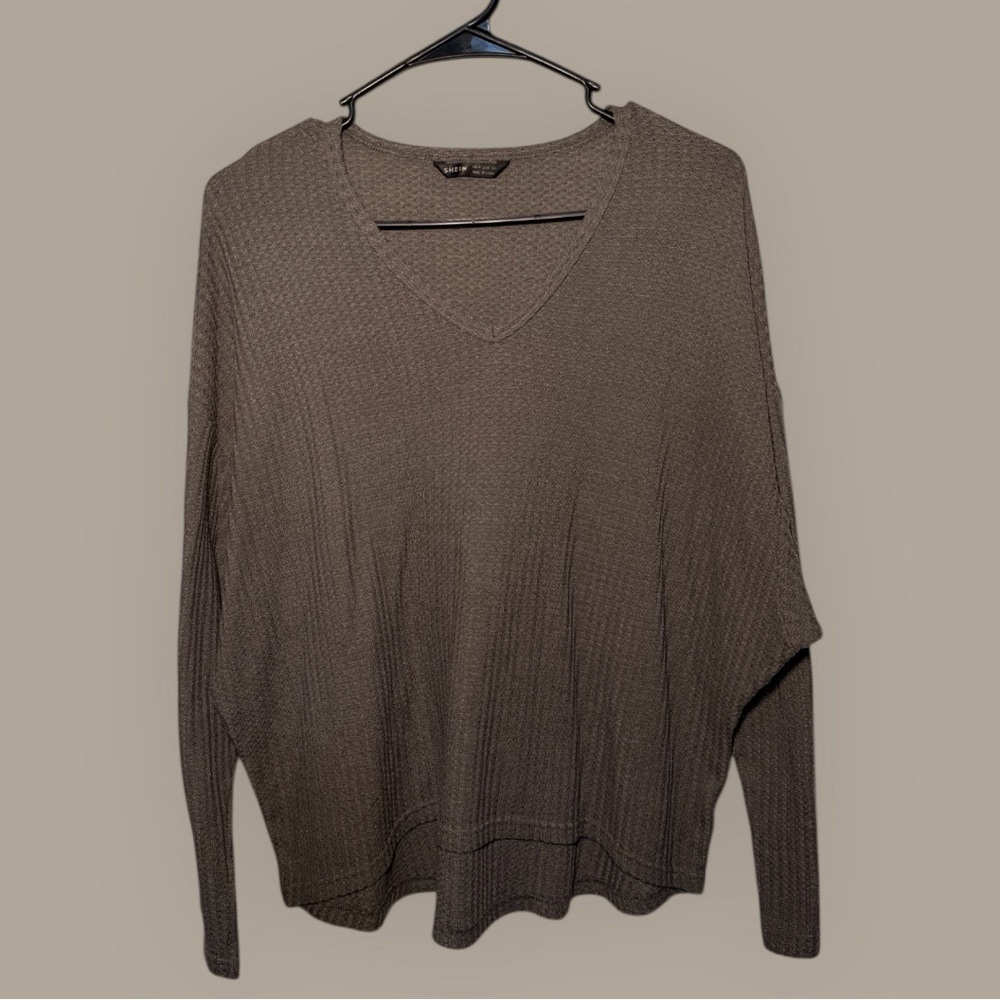 Grey oversized V-Neck Sweater
